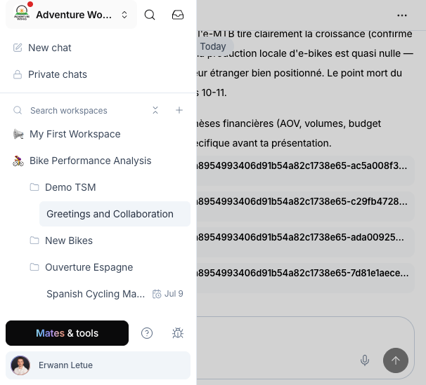 allmates.ai on a small screen, with the sidebar open