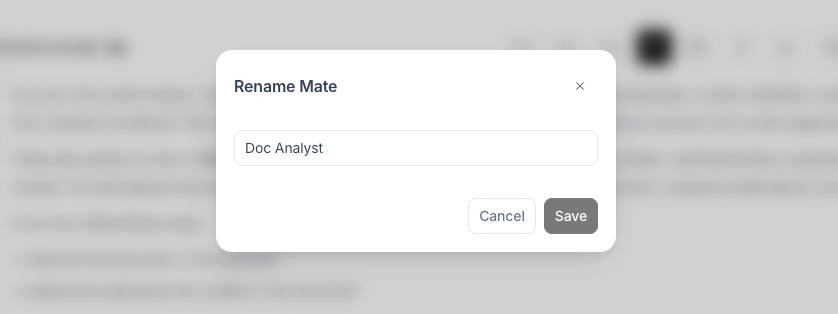 Rename Mate dialog